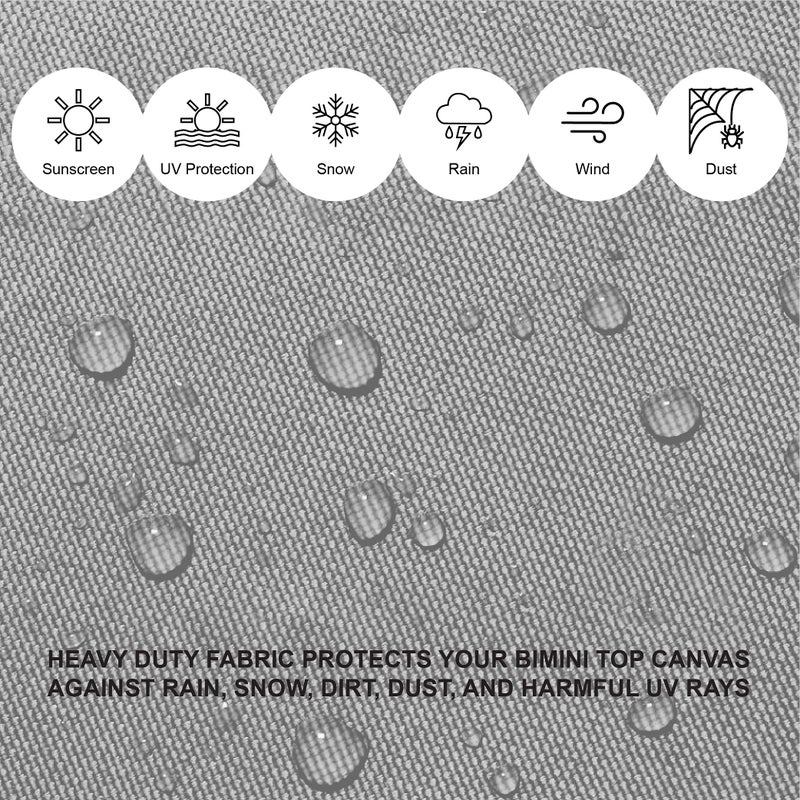 Savvycraft Bimini Top Storage Boot 97"-103" Width Grey Color, Waterproof UV Protection Bimini Top Replacement Boot, Fit Round Tube - Image 5